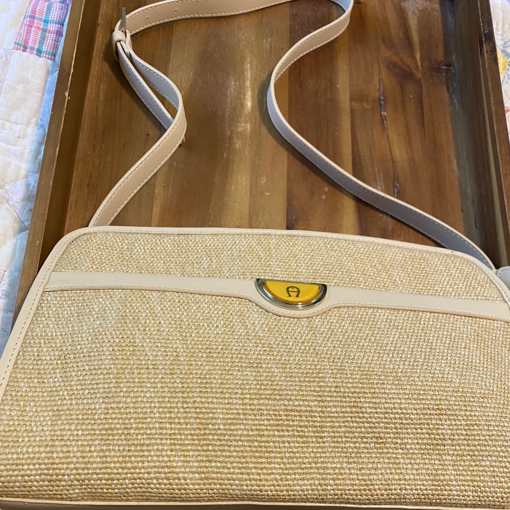 Designer Vintage Etienne Aigner Straw Bag
